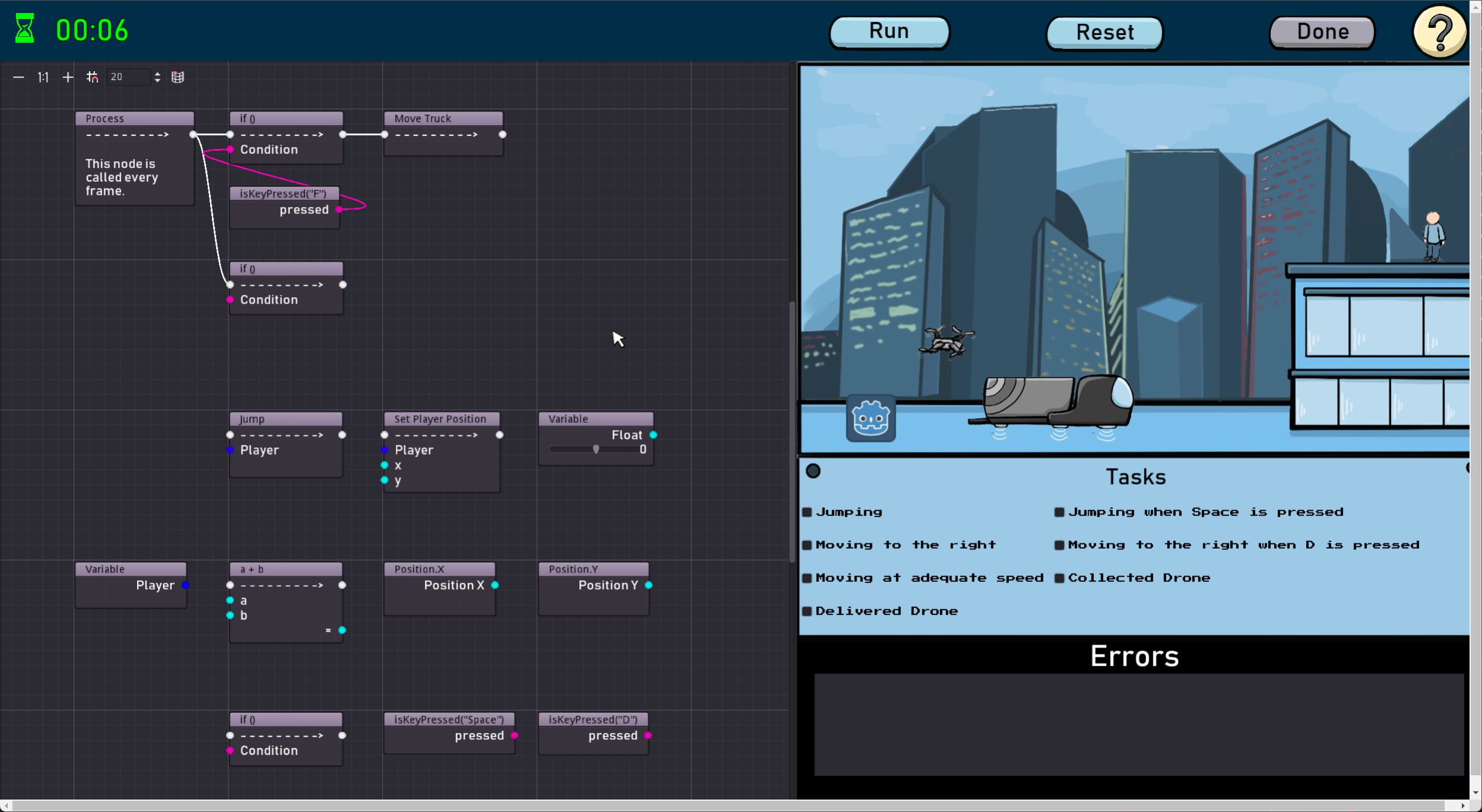 Visual programming task in Get Your Game On