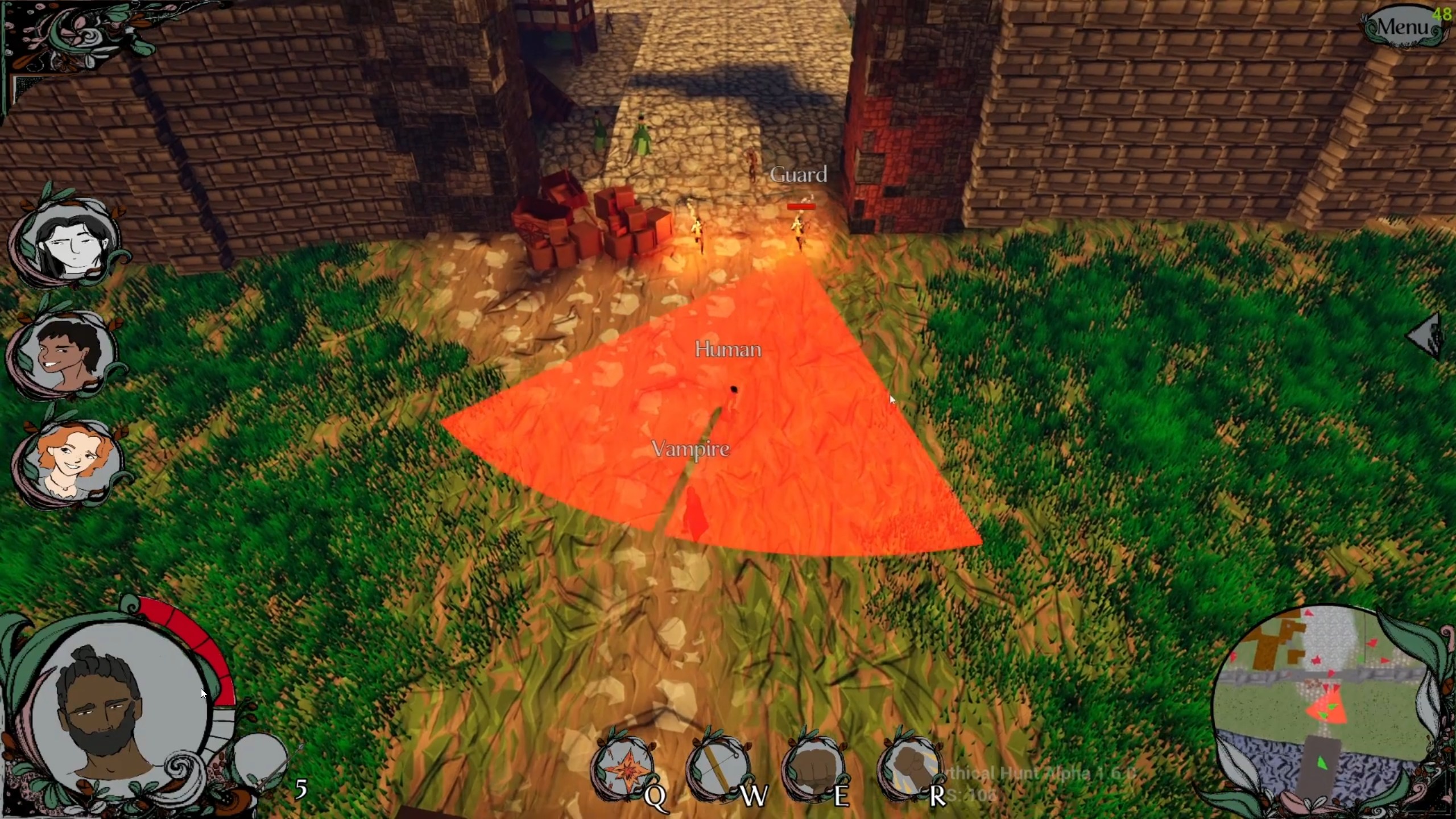 Two characters approaching a guarded city gate in Mythical Hunt