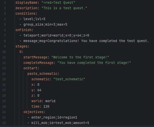 YAML quest definition for QuestsXL